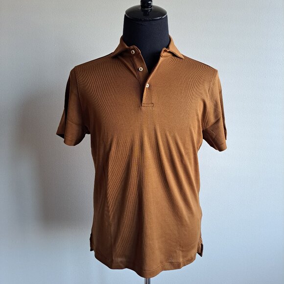 NEW Stenstroms Light Brown 100% Cotton Polo Shirt M